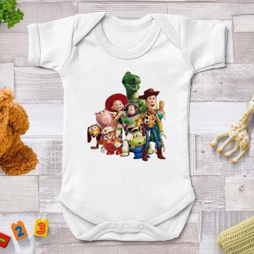 Disney Fashion Baby Girl Clothes Short Sleeve White Newborn Boy Rompers Jumpsuis Clothing Baby Pajamas Costumes roupas de bebe