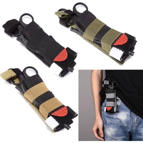 Outdoor Tourniquet Strap First Aid Quick Flashlight Scissors Hanging Bag Slow Release Buckle Medical MilitaryTactical Emergency