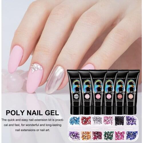 15/17PCS Nail Gel Kit With UV Lamp Extension Gel Varnish Gel Polish Set Semi Permanent Professional Extension Kit For Manicure