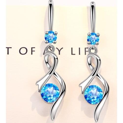 Newest Fresh Trendy Drop Earrings For Women Shiny Crystal Zirconia Stone Charming Dangle Wedding Earring Piercing Jewelry Gifts