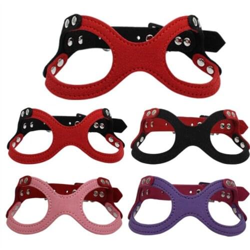 New develop glass pattern pet dog harness simple easy to wear soft leather dog cat pet puppy harness 4 colors S M L