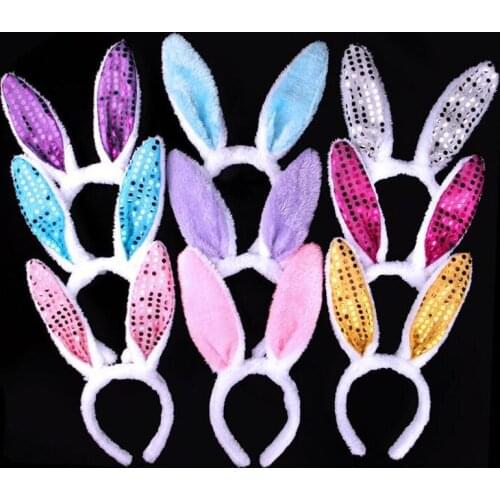 Sexy Women Lady Bunny Rabbit Ears Headband Stage Performance Carnival Night Club Dress Party Cosplay Hair Accessories Christmas