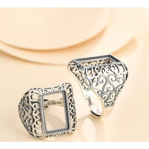10*16mm 925 STERLING SILVER men Semi Mount Bases Blanks base blank Pad ring Setting jewelry findings diy A5706