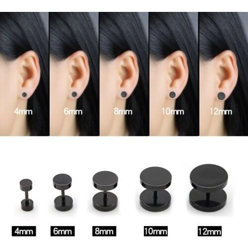 Body for women jewelry Surgical steel Punk accessories earrings faux septum Fake Ear Plug Stud Stretcher piercings Jewelry