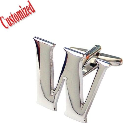 High polished letters shaped fashion cufflinks for custom and promotional