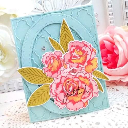 Thriving Flowers Silicone Clear Stamp& Metal Cutting Dies For Scrapbooking Craft Die Cut Card Making Card