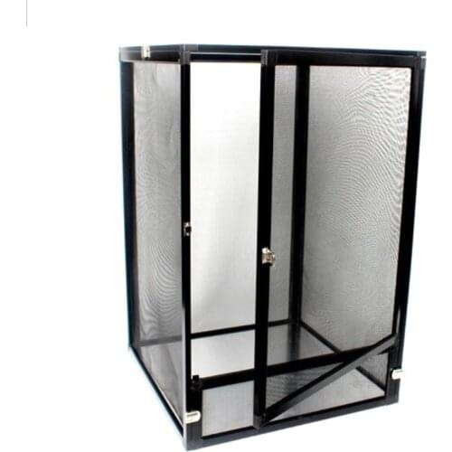 Transparent Insect Habitat Cage Reptile Breeding Box Aluminium Alloy Reptile Feeding Container for Spider Frog Cricket Turtle In