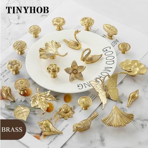 Various Gold Knobs and Pulls Kitchen Decor Cabinet Door Handles Nordic Dresser Drawer Knobs Brass Furniture Accessories Hardware