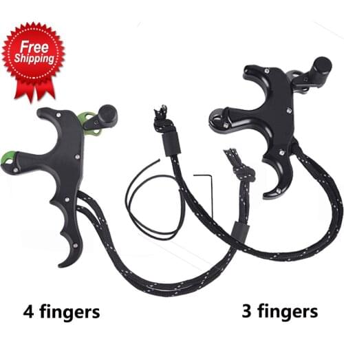 4 Finger Archery Anti lost Wrist Strap Release Aids Aluminum Alloy High-Quality Hunting Accessories
