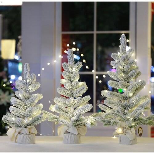 Christmas ornaments artificial falling snow flocking Christmas tree window counter layout holiday atmosphere decorative tree