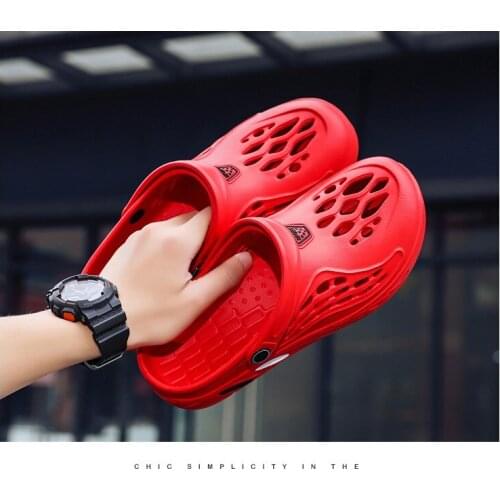Sandals Men Shoe Summer Fang Man Hoof Thongs Stamp Garden Beach Black Big Size Slippers for Mens Shoes