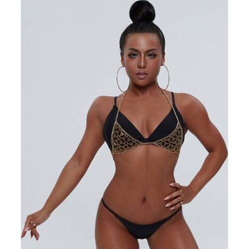 Sexy Women Girls Fashion Geometry Triangle Bikini Top Bra Chest Body Jewelry Evening Party Jewelry Gift