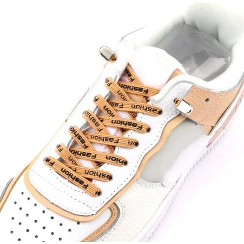 No tie shoelaces Men And Woman shoe Fashion Beautiful Fast Metal buckle Elastic Shoelace Leisure walk Sports Lazy Laces 1 pair