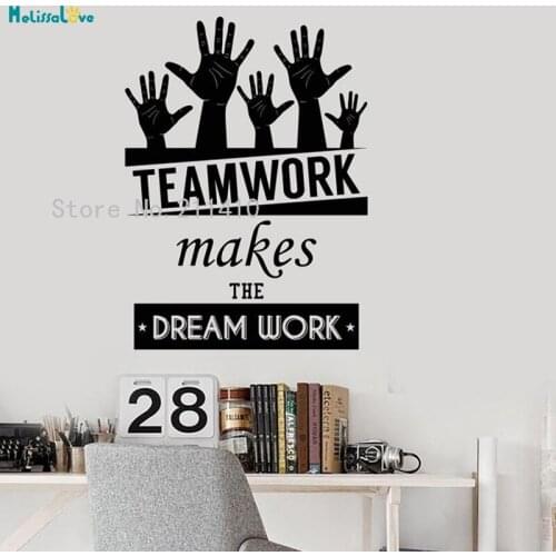 Teamwork Makes the Dream Work Affice Inspirational Wall Sticker Vinyl Decor For Living Room Office Self-adhesive Art Mural YT532