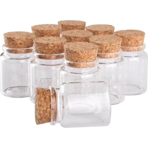 12 pieces 60ml 47*60mm Glass Bottles with Cork Stopper Spice Bottles Pill Container Candy Jars Vials DIY Craft for Wedding Gift