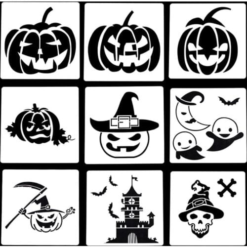 Halloween Specter Stencil DIY Walls Layering Painting Template Decor Scrapbook Diary Embossing School Office Supplies Reusable