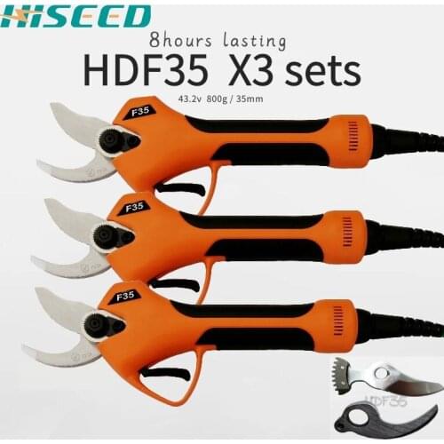 Tax free Three sets HDF35 electric pruner shears battery powered hand pruners free blade gift