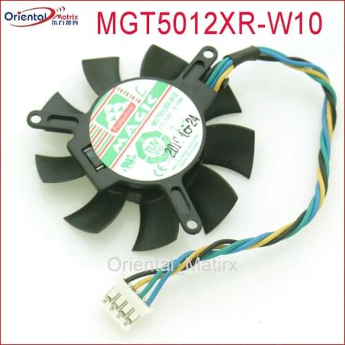 Free Shipping MAGIC MGT5012XR-W10 12V 0.19A 45mm 39*39*39mm Video Fan For NVIDIA Graphics Video Card Fan 4Pin