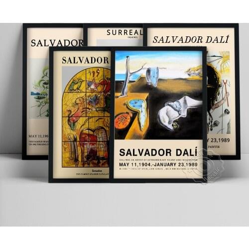 Salvador Dali Exhibition Poster, The Persistence Of Memory Oil Painting, Chagall The Tribe Of Levi Art Prints, Vintage Wall Art