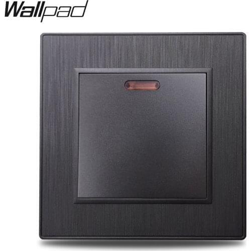 Wallpad S6 45A Air Conditioner Cooker Unit Double Pole DP Rocker Switch Black Silver Gold Brushed PC Plastic Imitating Aluminum