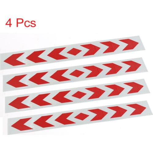 X Autohaux 4 Pcs Red Arrows Printed Reflective Safety Sticker Decal Car Exterior Ornaments