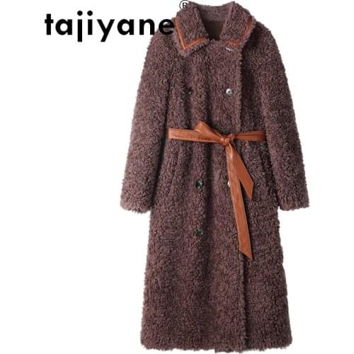 Winter Women Clothes 100% Wool Jackets Woman Real Fur Coat Womens Sheep Fur Long Coats Elegant Mujer Parkas TN1435
