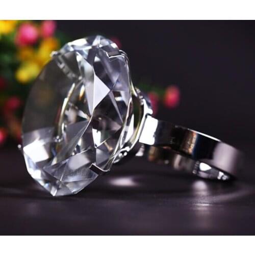 Glass Diamond Ring 1pc Custom Crystal Diamond Blade 80mm Crystal Glass Figurines&Miniature Home Decoration Accessories
