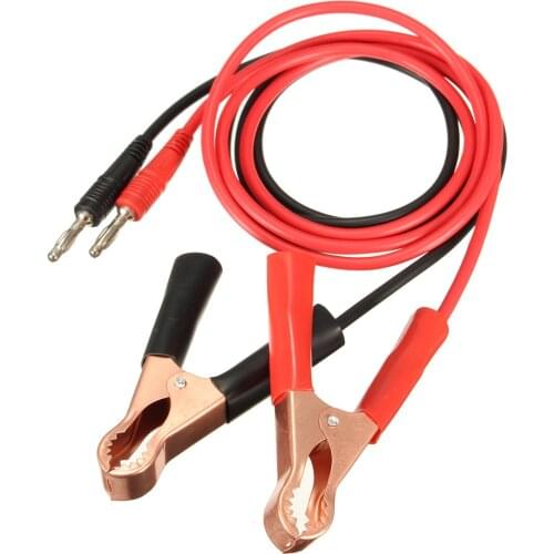 2Pcs 15A Banana Plug to 80mm Car Battery Clip Clamp Power Alligator Clips Cable
