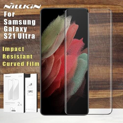 Nillkin for Samsung Galaxy S21 Ultra Glass 2pcs Impact Resistant Curved Film Tempered Glass Screen Protector for S21 Ultra 5G