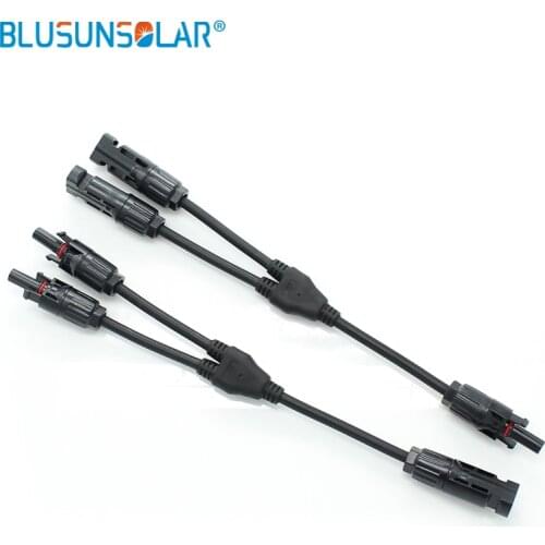 Blusunsolar 20 Pairs A Lot 2 To 1 Y Branch Connector TUV Approved Solar Connector FFM MMF For Solar PV Power System