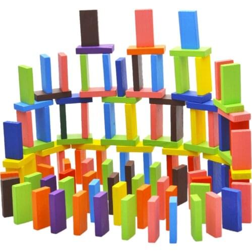 240pcs Fun Wooden Dominos Block Set Building Toy Domino Racing Game 12 Color