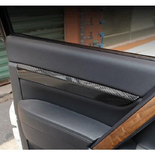5 Doors SUV!! For Mitsubishi Pajero V80 2007-2019 Carbon Style Side Door Interior Partial Panel Frame Cover Trim Car Styling