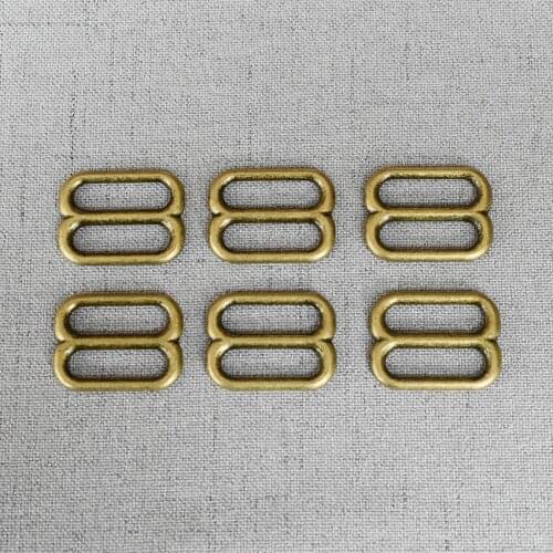 50 Pcs/Lot 20mm Bronze Metal Slider Adjustable Buckle For Bag Accessory Belt Loop Hardware Cat Dog Collar Garment Shoes Clasp