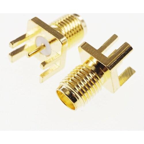 500pcs Gold Plate SMA Jack Receptacle Female Socket 50 Ohm Board Edge End Launch Solder Tab coaxial RF connector SMA-ke