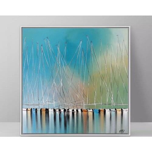 Abstract Sailboat Farmhouse Canvas Painting Posters and Prints Quadros Wall Art Picture for Living Room Home Decoration Cuadros