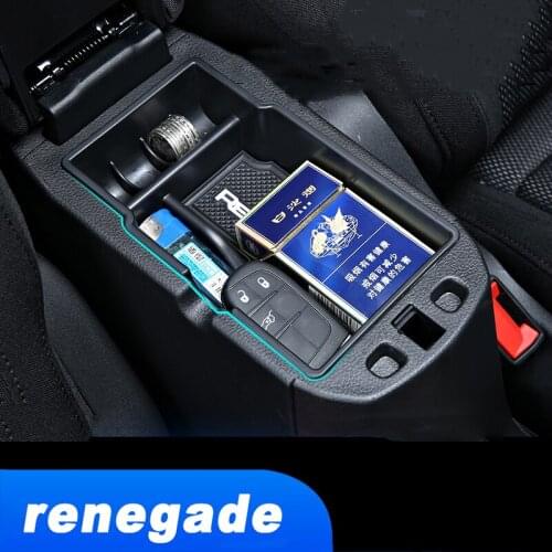 Lsrtw2017 Car Center Armrest Plate Storage Box for Jeep Renegade 2016 2017 2018 2019 Accessories Auto Parts
