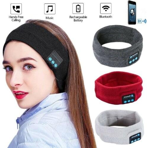 Wireless Bluetooth Sports Headband Headphones Run Gym Sleep Music Headset Mic