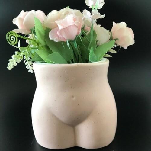 Concrete Flowerpot Planter Silicone Molds 3D Body Clay Vase Mould Handmade Cement Flower Pot Epoxy Resin Craft Mold