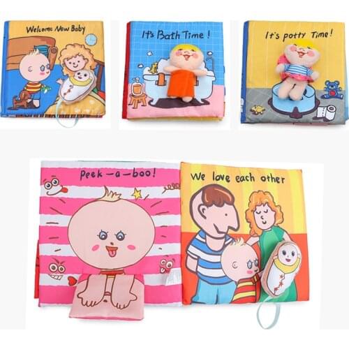 Baby Cloth Book Early Learning Bath Bathroom Parent-child Interactive Sound Paper Puzzle Cognitive Quiet Book Toy 0-12 Months