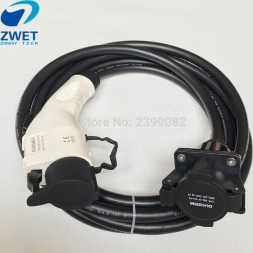 Duosida Sae J1772 Type 1 Female Plug To Type 1 Male Socket 32amp 110 to 250v with 5M Cable