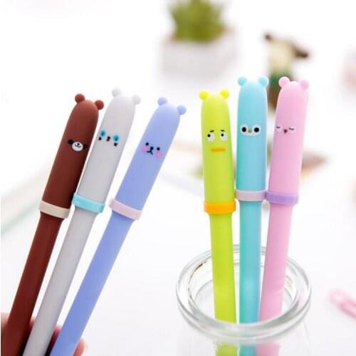 Ellen Brook 1 Piece Korean Stationery Cartoon Cute Candy Color Kawaii Animals Pen Advertising Creative School Office Gel Pens