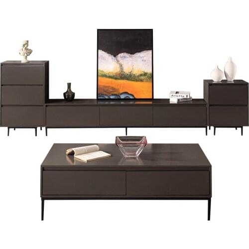 Coffee table TV cabinet combination modern minimalist light luxury high-grade paint base cabinet Nordic living room furniture