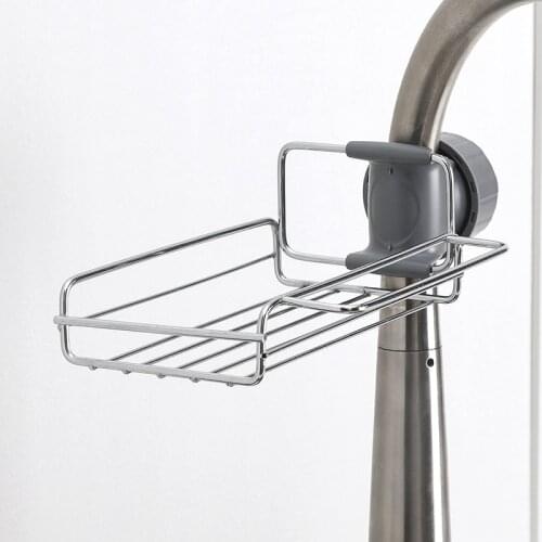 Stainless Steel Faucet Rack Kitchen Storage Shelf Sponge Dish Cloth Finishing Rack Drain Rack Pool Rag Storage Drain Dry Rack
