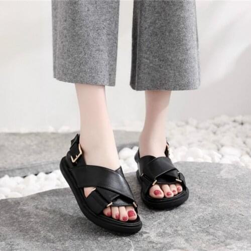 Leisure Summer Platform Sandal 2020 Cross-tied Open Toe Women Sandals Buckle Strap Designer Shoes
