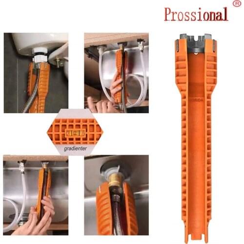 Multifunctional Lightweight Home Kitchen Bathroom Faucet and Sink Installer Wrench Anti-Slip Handle Double Head Wrench Tool