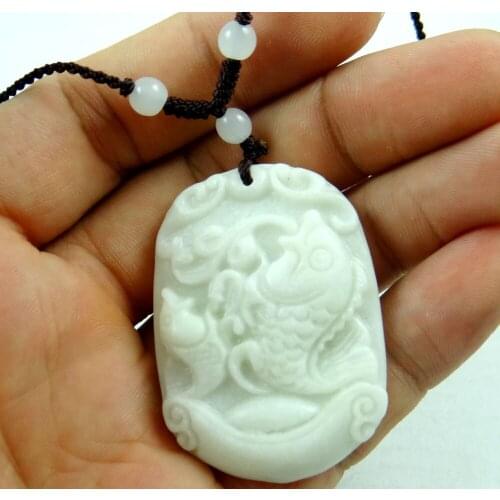 Natural stone Quartz Crystal hand-carved statue of fish amulet pendant for diy Jewelry Making necklace Accessories