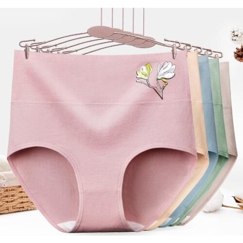 New Womens Cotton Underwear Sexy Printed Briefs High Waist Seamless Comfortable Underpants Plus Size Fashion Traceless Panties