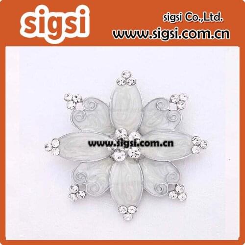 New Design 100pcs 50mm Crystal Silver Wedding Brooch Embellishment Bridal Enamel Brooches
