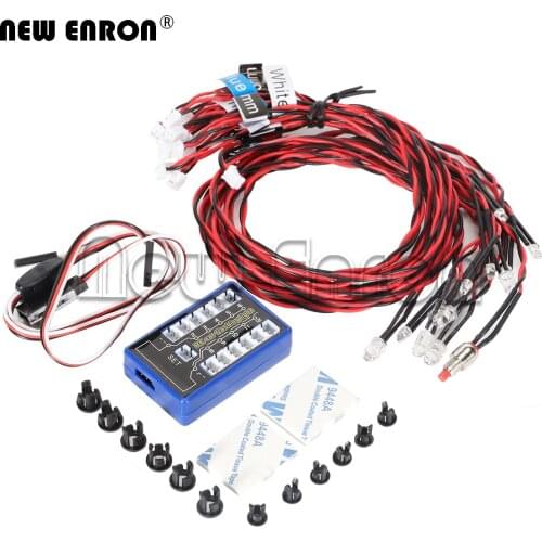 NEW ENRON Simulation Flash Light 12 LED Lighting Kit Steering Brake for 1/10 RC Car Yokomo Tamiya HSP HPI AXIAL RC4WD Traxxas