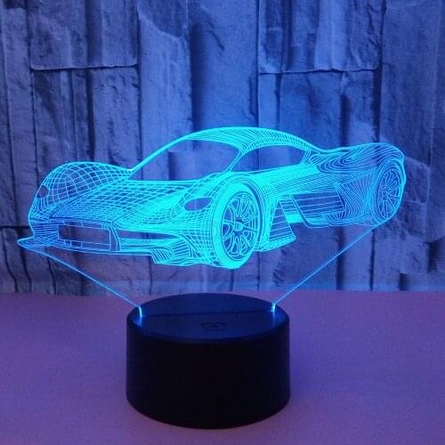New Sports Car Colorful 3d Night Light Colorful Light Touch Remote Control 3d Led Vision Gift Led Usb Table Lamp